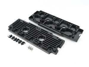 ES#2840154 - M12BLK - 964 Billet Aluminum Lower Valve Cover Pair - Black - Direct bolt on replacement for your flimsy leaking factory covers - Machined to accept the reusable OEM gaskets - Rennline - Porsche