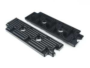 ES#2840148 - M11BLK - 964 Billet Aluminum Upper Valve Cover Pair - Black  - Direct bolt on replacement for your flimsy leaking factory covers - Machined to accept the reusable OEM gaskets - Rennline - Porsche