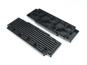 ES#2840177 - M16BLK - Billet Aluminum Lower Valve Cover Set - Black - Stop oil leaks dead in their tracks and look great doing it - Rennline - Porsche