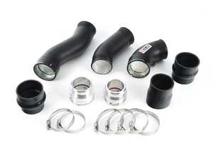 ES#4428244 - 090705ECS09 - N47 Charge Pipe & Boost Pipe Kit - Powdercoated Black - Replaces your stock plastic charge pipe and boost pipe for improved flow, horsepower, reliability! - ECS - BMW