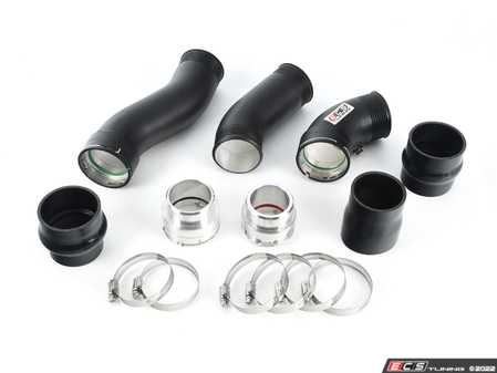 ES#4428244 - 090705ECS09 - N47 Charge Pipe & Boost Pipe Kit - Powdercoated Black - Replaces your stock plastic charge pipe and boost pipe for improved flow, horsepower, reliability! - ECS - BMW