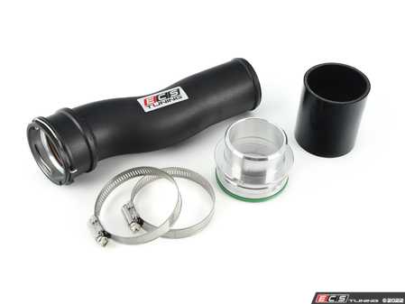 ES#4428250 - 090712ECS09 - Turbo Outlet Boost Pipe - Powdercoated Black - Replaces your stock plastic boost pipe for improved flow and reliability - Connects the turbo outlet to the intercooler - ECS - BMW