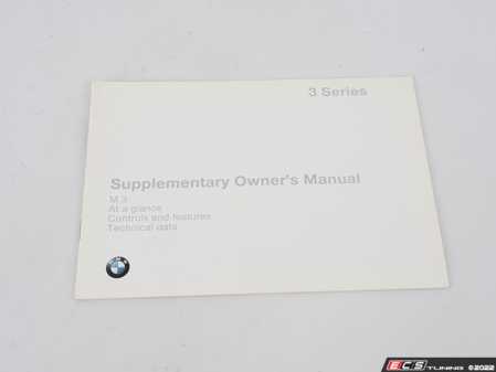 ES#13141 - 01419790007 - Suppl. Owner's Handbook US-English - Genuine BMW - BMW