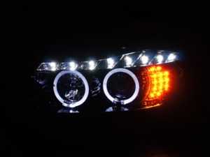 ES#3021238 - 2LHPE9005G8V2TM - Spec D Dual Halo Projector Headlights with LED Light Strip & LED Signals - Gloss Black Housing/Smoke Lens - E90 Pre LCI - LED light strip & LED turn signal lights - Gloss Black Housing/Smoke Lens - Spec-D Tuning - BMW
