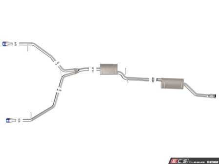 ES#4500321 - 49-36438-L - MACH Force-Xp Catback - Blue Flame Tips - This system produces a mild sound unleashing all available horsepower and torque! - AFE - Audi