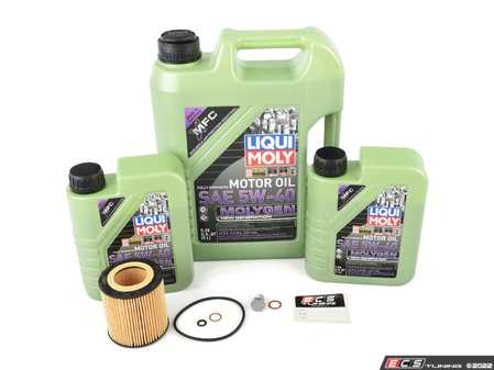 ES#3659034 - 111375351064KT - Liqui Moly Molygen Oil Change Kit - Featuring Molygen New Generation engine oil, Mann filter, and and a Genuine BMW drain plug - Assembled By ECS - BMW