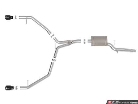 ES#4500325 - 49-36437-B - MACH Force-Xp Axle-Back - Black Tips - This system produces a mild sound unleashing all available horsepower and torque! - AFE - Audi