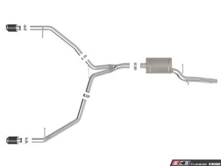 ES#4500326 - 49-36437-C - MACH Force-Xp Axle-Back - Carbon Fiber Tips - This system produces a mild sound unleashing all available horsepower and torque! - AFE - Audi