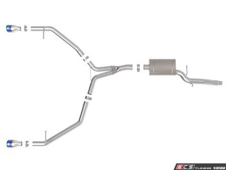 ES#4500327 - 49-36437-L - MACH Force-Xp Axle-Back - Blue Flame Tips - This system produces a mild sound unleashing all available horsepower and torque! - AFE - Audi