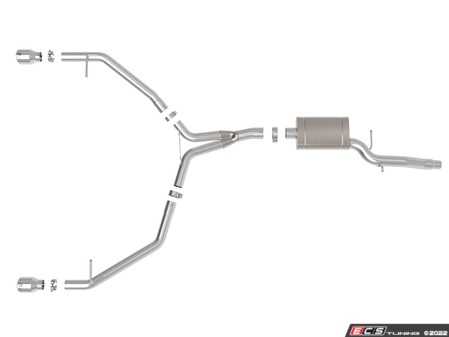 ES#4500328 - 49-36437-P - MACH Force-Xp Axle-Back - Polished Tips - This system produces a mild sound unleashing all available horsepower and torque! - AFE - Audi