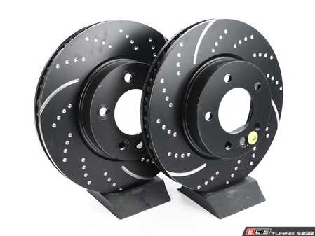ES#521613 - GD1325 - Front GD Sport Rotors - Pair  (330x32)  - Upgrade to a slotted/dimpled rotor for improved braking - EBC - Volkswagen