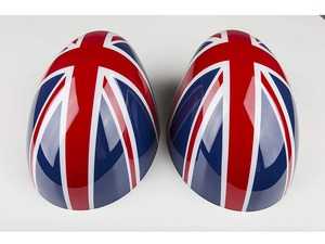 ES#4500415 - 51140303553 - Mirror Cap Union Jack - Set  - Attaches to the front of the side mirror housing over the stock mirror cap, peel and stick - ECS - MINI