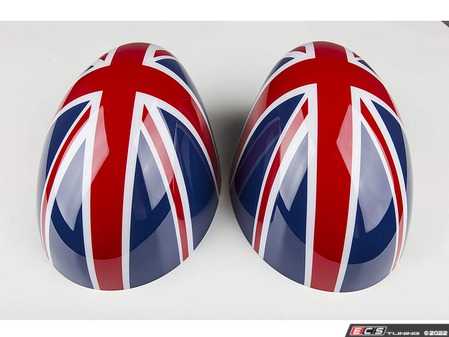 ES#4500415 - 51140303553 - Mirror Cap Union Jack - Set  - Attaches to the front of the side mirror housing over the stock mirror cap, peel and stick - ECS - MINI