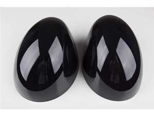 ES#4500422 - 51167030715B - Mirror Cap Black - Set - Attaches to the front of the side mirror housing over the stock mirror cap, peel and stick - ECS - MINI