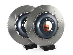 ES#4474245 - A1-156 - Front 2-Piece Floating Slotted Rotors - Pair - Replace your incredibly expensive carbon ceramic rotors with these floating cast iron conversions - Girodisc - Porsche