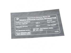 ES#2756235 - 71227850365 - Exhaust Emissions Label - Genuine BMW - BMW