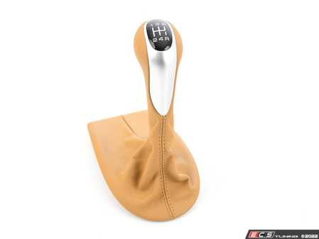 ES#1469300 - 98642407505FGV - Shift Knob With Boot - Savanna - Leather/Sport Silver knob with leather boot - Genuine Porsche - Porsche