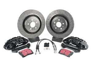 ES#4447330 - VWR652000-BLK - RacingLine Stage 2 "EVO" Monoblock Performance Big Brake Kit - Black (345mm) - Almost half the weight of the OEM setup with much more braking force! - Racingline - Audi Volkswagen
