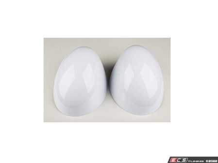 ES#4504633 - 51167030715W - Mirror Cap White - Set - Attaches to the front of the side mirror housing over the stock mirror cap, peel and stick - ECS - MINI
