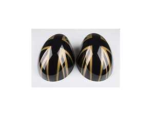 ES#4504634 - 51167030715GJ - Mirror Cap Union Jack Gold Jack - Set - Attaches to the front of the side mirror housing over the stock mirror cap, peel and stick - ECS - MINI