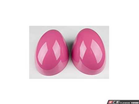 ES#4504640 - 51167030715PK - Mirror Cap Pink - Set - Attaches to the front of the side mirror housing over the stock mirror cap, peel and stick - ECS - MINI