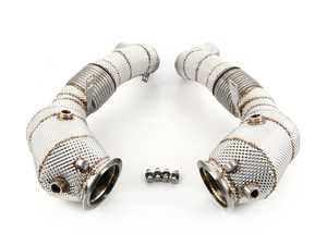 ES#4305296 - 1301063510 - Catted Downpipes For N63 Engines with Heat Shield - Increase the overall power at your foot with these upgraded performance downpipes from racing dynamics! - Racing Dynamics - BMW