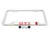 ES#4429318 - 5H0071801A - GTI License Plate Frame - Polished - Stainless steel plate frame featuring the GTI script - Genuine Volkswagen Audi - Volkswagen