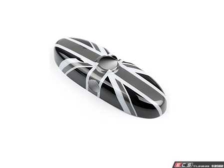 ES#4505042 - 51162148221 - Black Jack Cover Rearview Mirror  - Attaches to the back of the center mirror: manual dip or auto dip - ECS - MINI
