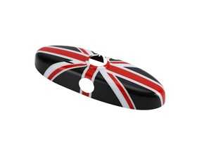 ES#4505115 - 822523368491 - Union Jack Cover Rearview Mirror - Darker Blue - Attaches to the back of the center mirror : manual dip or auto dip - ECS - MINI