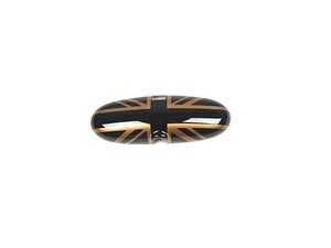 ES#4505200 - 511603985002 - Gold Jack Union Jack Cover Rearview Mirror - Attaches to the back of the center mirror, Manual dip - ECS - MINI