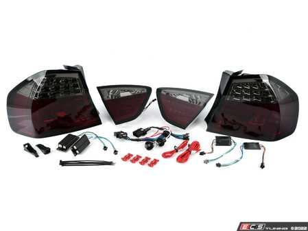 ES#4492544 - LTE9005RGLEDTM - Spec-D LED Tail Lights - Chrome Housing/Red & Smoke Lens - E90 Pre LCI - Comes with 1 pair of chrome housing red/smoke lens tail lights w/ LED strips - Spec-D Tuning - BMW
