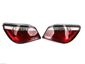 ES#4492536 - LTE6004RLEDTM - Spec-D LED Tail Lights - Chrome Housing/Red Lens - E60 Pre LCI - Comes with 1 pair of chrome housing red clear lens LED taillights - Spec-D Tuning - BMW