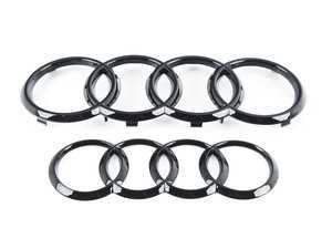 ES#4368445 - ZAW071010AQDSP - Audi Rings - Black - This kit contains both front and rear rings painted in black. - Genuine Volkswagen Audi - Audi