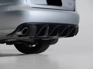 Audi B8 A4 Pre Facelift Non S-Line Rear Diffuser - Dual Outlet - Gloss Black