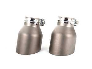 ES#4419161 - 011966la07-02KT - ECS "Ti.22" UNIVERSAL Exhaust Tips - 4.0" Titanium - Matte Finish - Pair - 2.5" Clamp-on Inlet / 4.0" Single Wall, Slant Cut Outlet - ECS - Audi BMW Volkswagen Mercedes Benz MINI Porsche