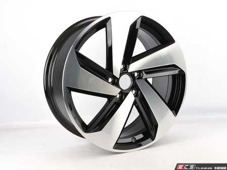 ES#3439388 - 5GM601025QFZZ - 18" 'Milton' Wheel - Priced Each - 18"x7.5" ET49, 5x112 - Black with Machined Face - Genuine Volkswagen Audi - Volkswagen