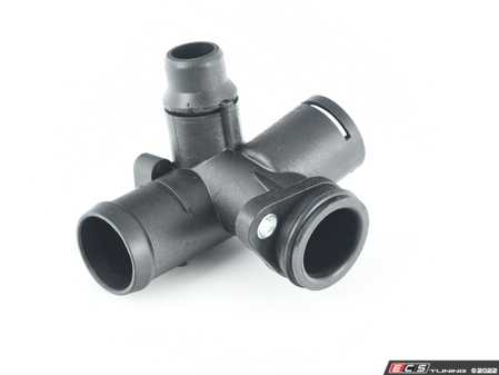 ES#3559890 - 06D121132C - Coolant Hose Flange  - Located rear engine, this flange houses the temp sensor - Hamburg Tech - Audi