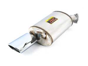 ES#3054892 - 841325 - Rear Muffler With Tip - Mercedes R129 SL280 (1998-2001) - Features a single 145x95mm polished exhaust tip - Supersprint - Mercedes Benz