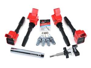 ES#4349872 - ms100192kt3ktKT1 - Performance Ignition Service Kit - With Service Tools - Features APR Upgraded Ignition Coils and Brisk Silver Racing ER12s plugs, ensuring a stronger and more consistent spark! - Assembled By ECS - Audi Volkswagen