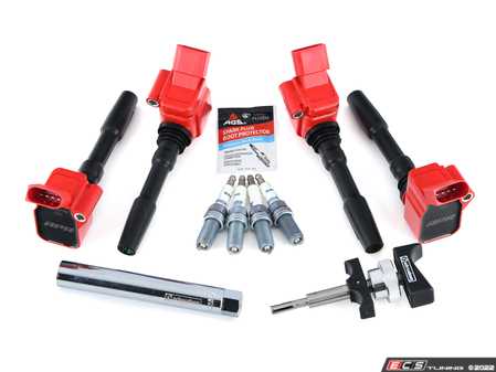 ES#4349872 - ms100192kt3ktKT1 - Performance Ignition Service Kit - With Service Tools - Features APR Upgraded Ignition Coils and Brisk Silver Racing ER12s plugs, ensuring a stronger and more consistent spark! - Assembled By ECS - Audi Volkswagen