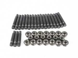 ES#3552554 - LS064560R14 - Competition Wheel Stud Conversion Kit - Steel Ball Seat Nuts - 45mm Front / 60mm Rear - Set of 20 Black Zinc coated studs and steel R14 ball seat lug nuts - Rennline - Porsche