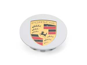 ES#3350527 - 9P1601147AM7Z - Black Center Cap With Full-Colored Crest- Priced Each - Center cap for "Black Edition" Boxster/Cayman with 19" Boxster Spyder wheel - 4 required - Genuine Porsche - Porsche