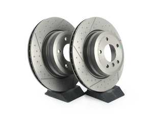 ES#4488134 - 34216795754bKT - Rear UV Coated Dimpled And Slotted Rotors - Pair (324x22) - High carbon rotors utilizing cutting edge technologies that improve performance, durability, resistance to environmental effects, and comfort. - Brembo - BMW