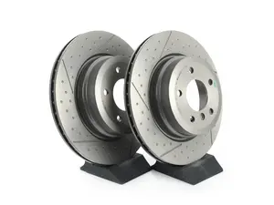 Rear UV Coated Dimpled And Slotted Rotors - Pair (324x22)