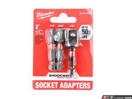 ES#4481719 - 48-32-5033 - SHOCKWAVE 3PC Impact Socket Adapter Set - Our 3 Piece SHOCKWAVE Impact Hex Shank Socket Adapter Set is engineered for extreme durability and up to 30X life. - Milwaukee - Audi BMW Volkswagen Mercedes Benz MINI Porsche