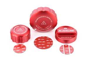 ES#4476461 - S58ECS-R - Blackline Performance Edition Red Cap Set - S58 - Give the very plain plastic factory oil and coolant caps an upgrade with the brand new BLACKLINE Performance Engine Cap Set - Goldenwrench Supply Co - BMW