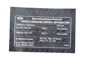 ES#2805537 - 71228632034 - LABEL "EXHAUST EMISSION" - Genuine MINI - MINI