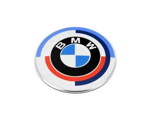 ES#4505083 - 51148087188 - 50th Anniversary Roundel - 82mm - Celebrate your BMW with this one of a kind 50th anniversary roundel. - Genuine BMW - BMW