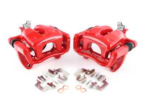 ES#4316076 - S3318 - Remanufactured RED Color Rear Brake Calipers - Pair - Used as an upgrade over the stock silver color calipers, not JCW brakes - Power Stop - MINI