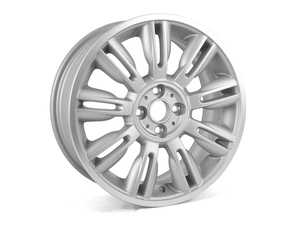 ES#2225800 - 36116799229 - R130 Twin Blade Spoke Wheel 17" (4x100) Silver - Priced Each - 17 x 7J ET:48 - Genuine MINI - MINI